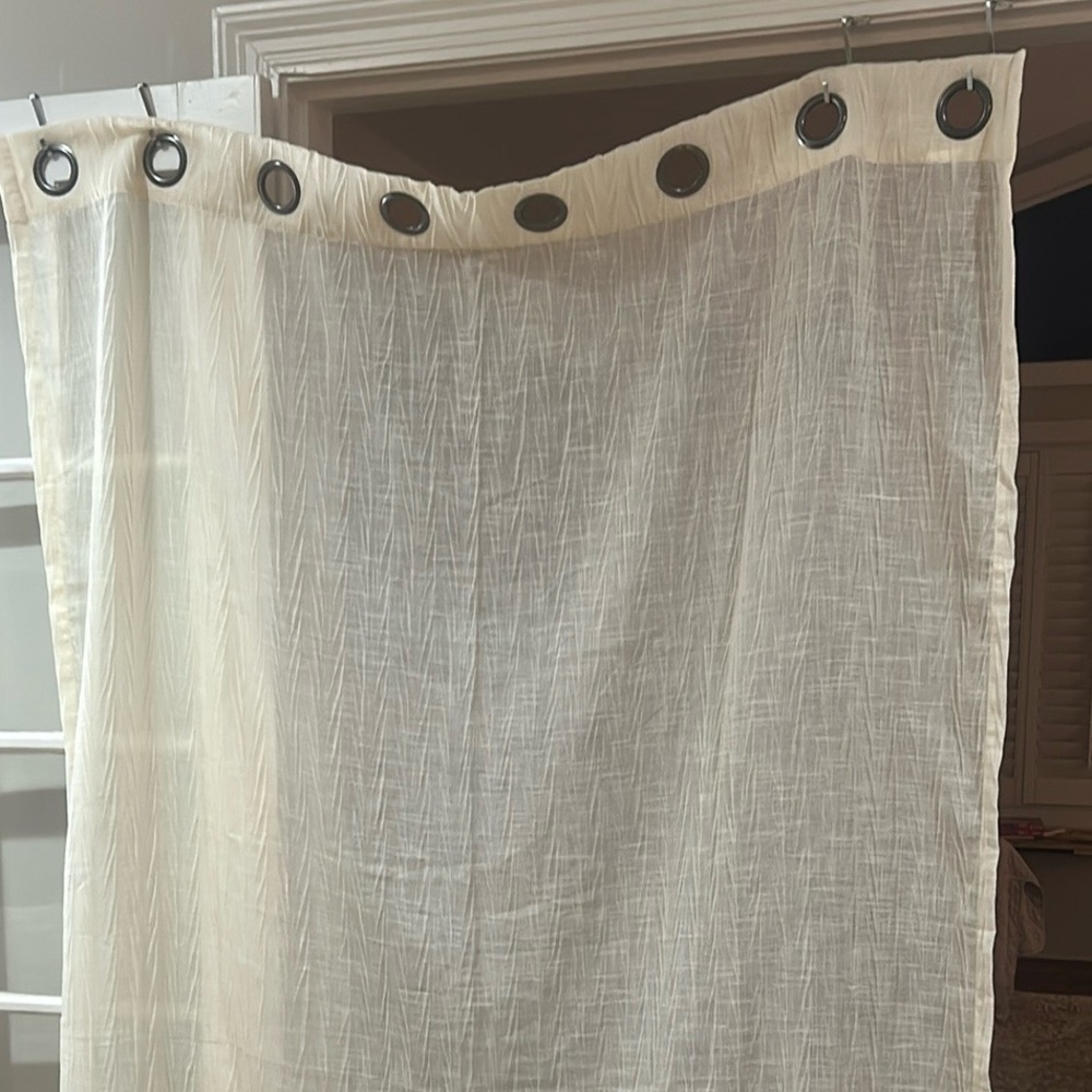 Cream Curtains with Black Grommet Accents